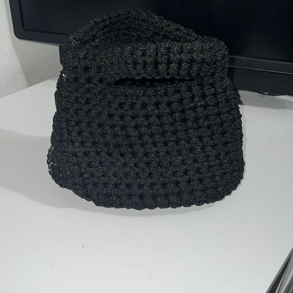 Hand crocheted Black purse